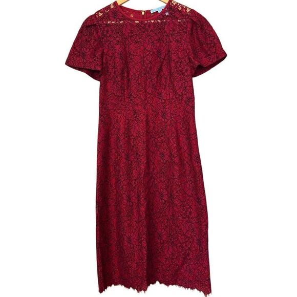 Draper James Women's Collection Lace Sheath Dress Red Size 4 Reg $250 - Picture 2 of 11